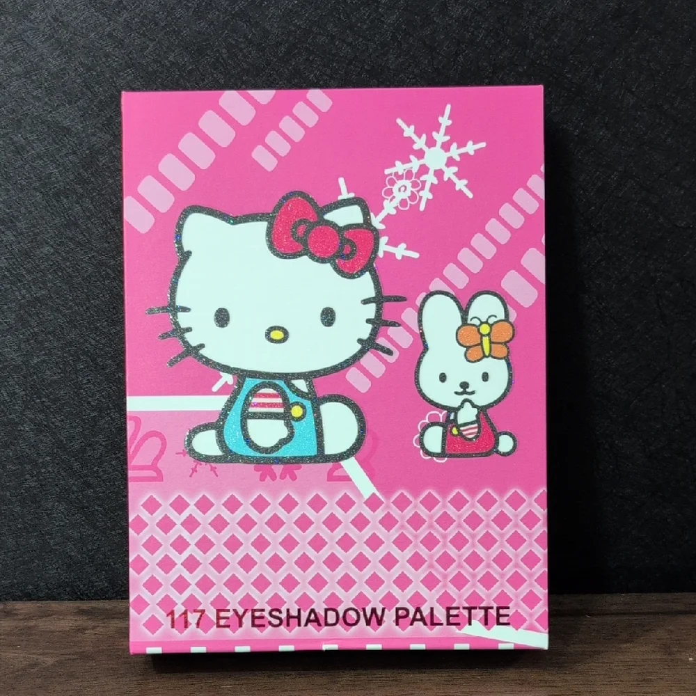 Kawaii Pink Cat 117 Color Eyeshadow Palette Glitter Shimmer Matte Makeup